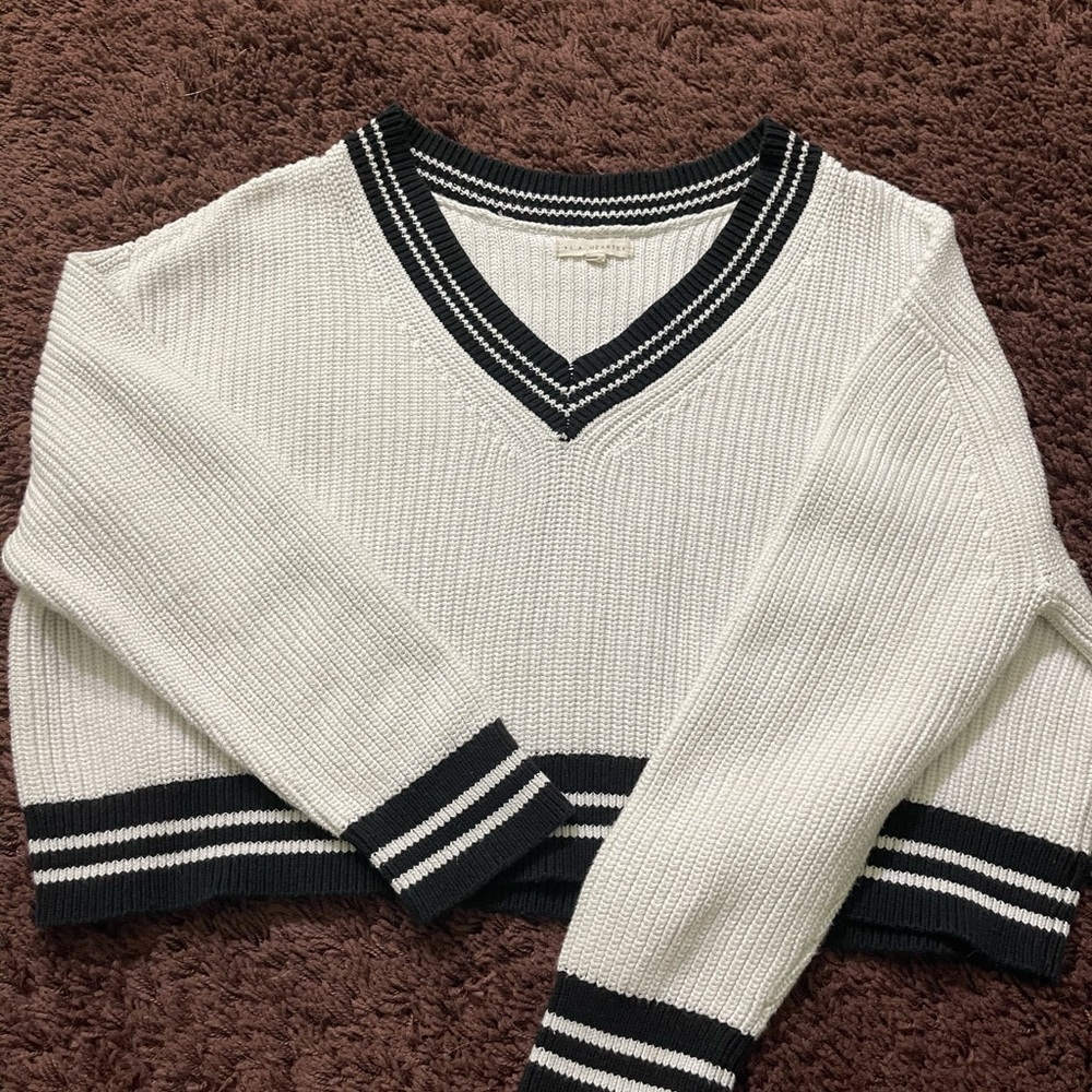 Pacsun crpped black and white sweater